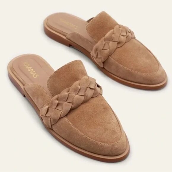 Kaanas Shoes - Kaanas Albania Suede Mule with Braid leather suede mules 9
